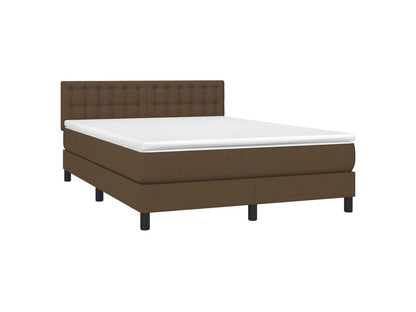 Sommier à Doucezen de lit avec matelas Marron foncé 140x200