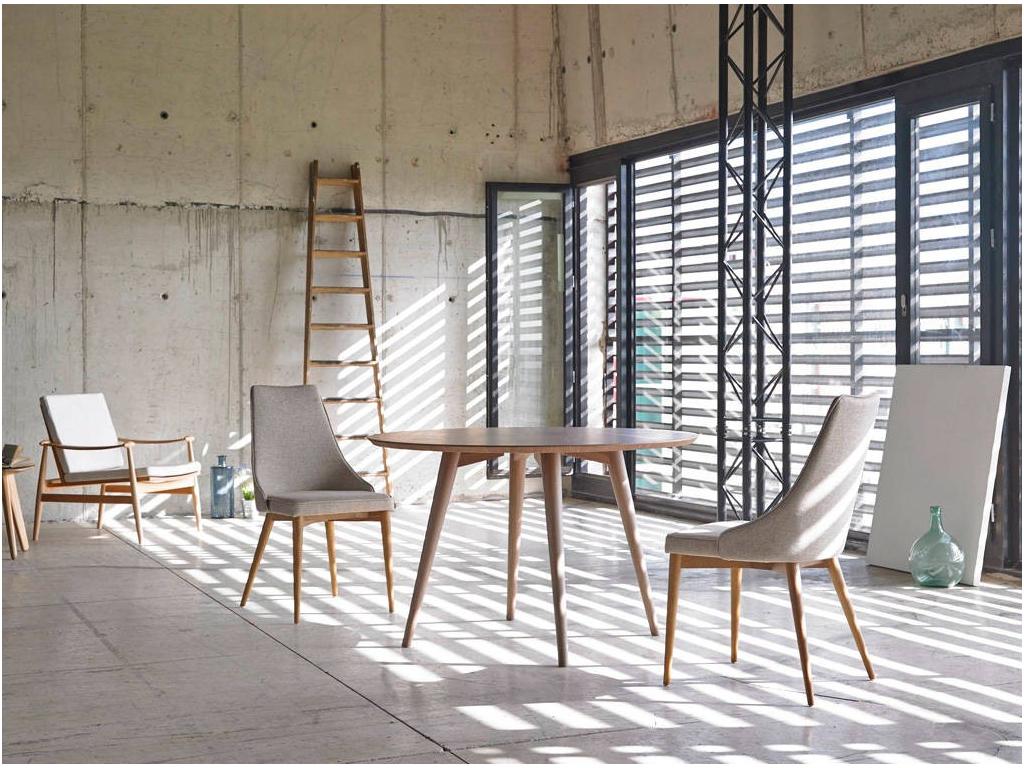 Chaise bois de frêne couleur noyer et tissu Doucezen - Lot de 2-Couleur Doucezen 53