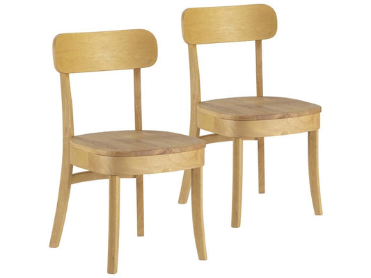 Pack de 2 chaises Vertchez couleur Chêne bois massif
