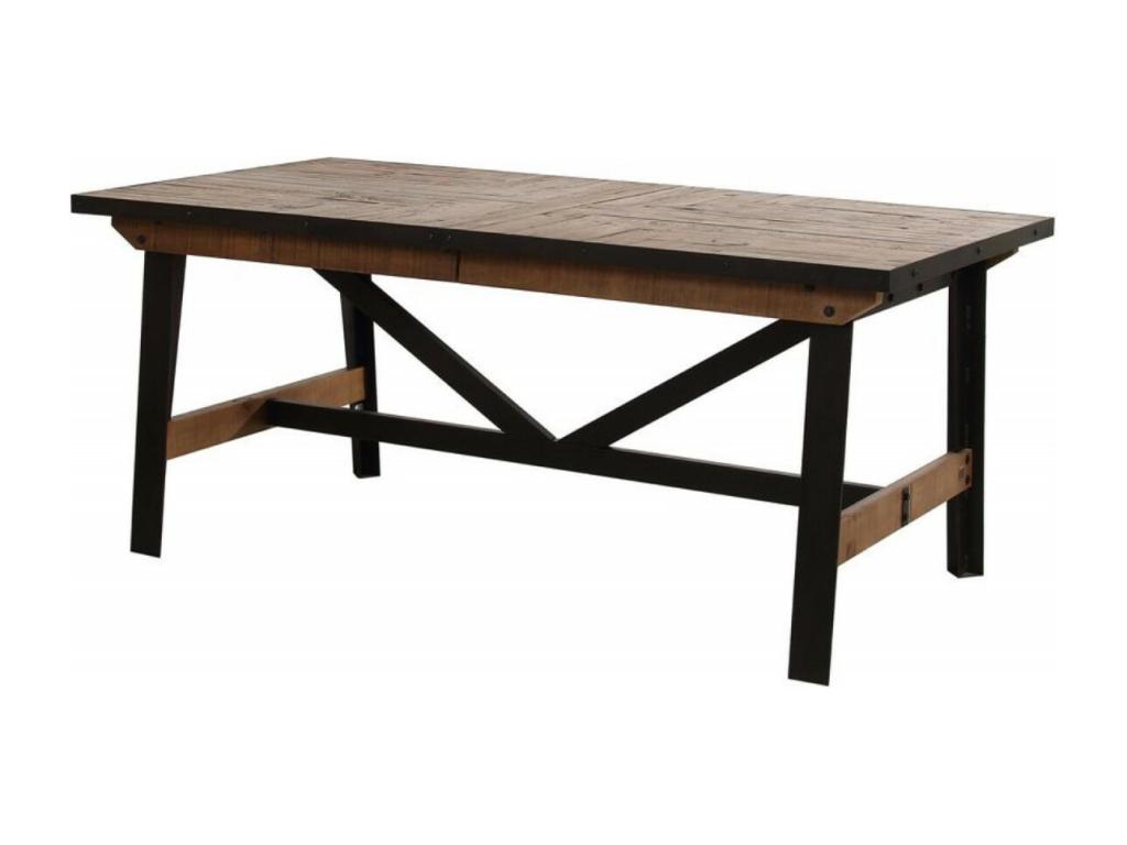 Table Rectangulaire Extensible Bois-MDF Noir - Manufacture Meublita