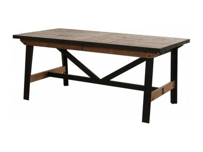 Table Rectangulaire Extensible Bois-MDF Noir - Manufacture Meublita