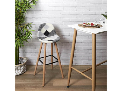 Doucezen - Lot de 4 Tabourets Scandinaves Noirs et Blancs