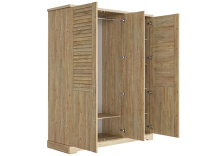 Lit 140x190 et armoire en bois clair - LT5079