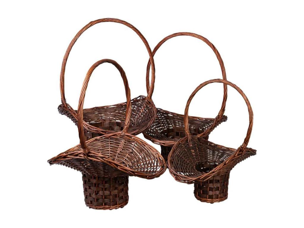 Ensemble de 4 paniers en osier marron