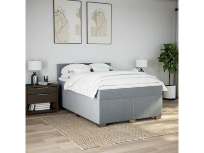 Sommier à Doucezen de lit avec matelas Gris clair 140x200cm Tissu