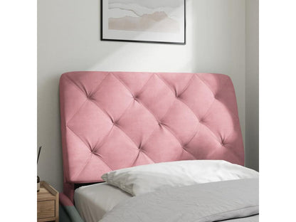 Coussin de tête de lit rose 80cm velours