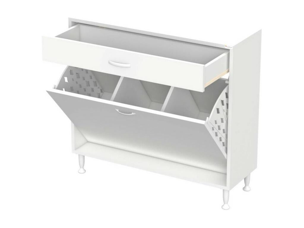 Meuble à Linge Aktif Blanc 90x32.5x88 cm Meublita