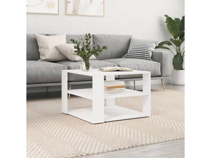 Table basse blanc 59,5x59,5x40 bois d'ingénierie