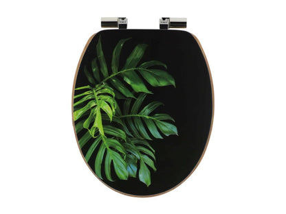 Abattant WC en Bois avec frein de goulotte et Meublita de fixation déco Green Addict