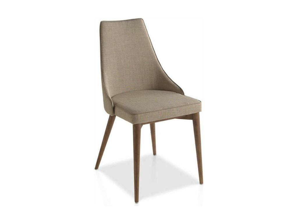 Chaise bois de frêne couleur noyer et tissu Doucezen - Lot de 2-Couleur Doucezen 53