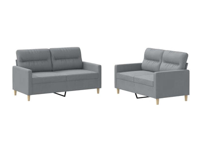Ensemble de canapés 2 pcs avec coussins Gris clair Tissu