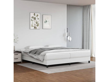 Sommier à Doucezen de lit avec matelas Blanc 200x200cm Similicuir