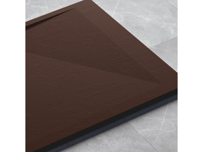 Receveur de douche Chocolat finition Lisse Meublita SIDE grille de couleur - 150x90 cm
