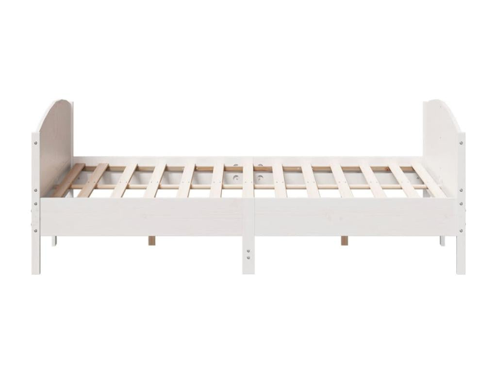 Cadre de lit sans matelas blanc 200x200 cm bois massif de pin