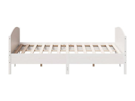 Cadre de lit sans matelas blanc 200x200 cm bois massif de pin