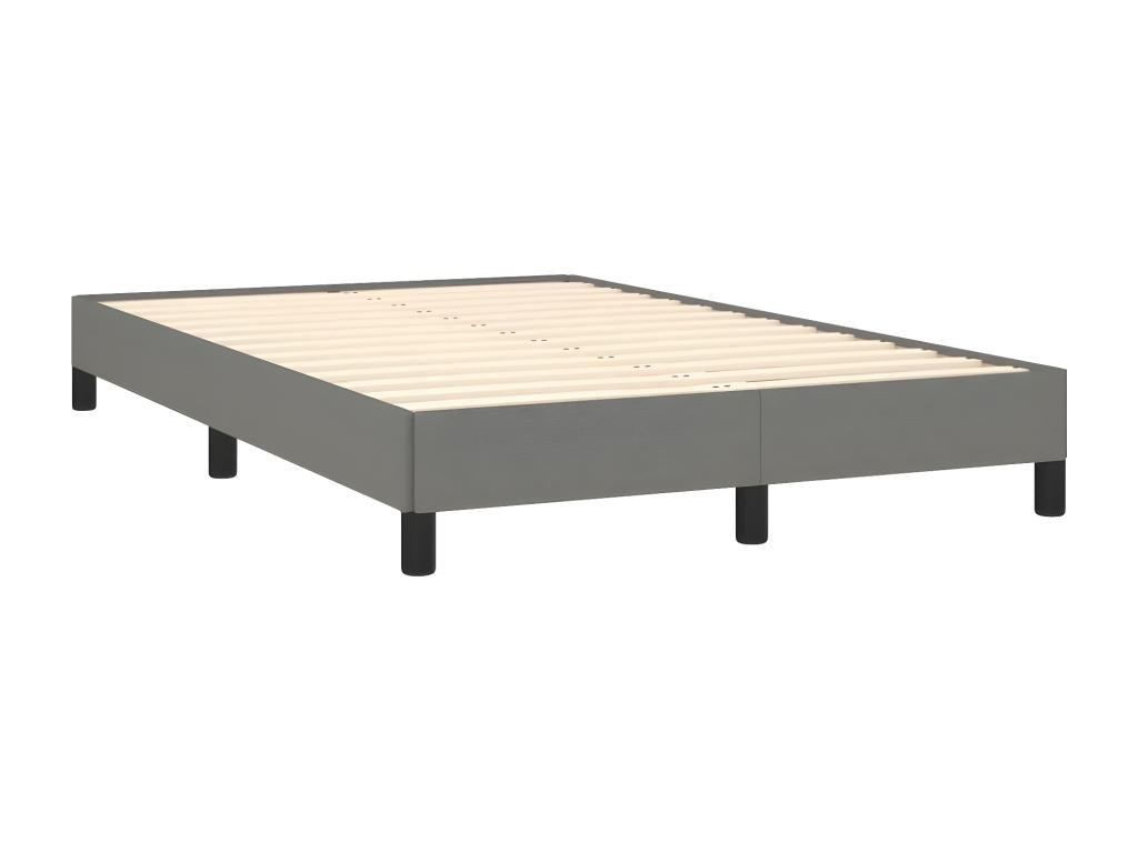 Sommier à Doucezen de lit avec matelas gris foncé 120x190cm tissu