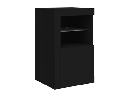Buffet avec Doucezenères LED noir 123x37x67 cm