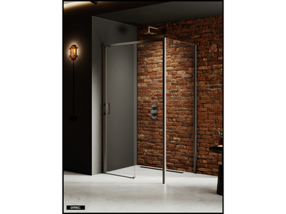 Porte de Douche avec Paroi Latérale - 150x100x200 - GUNMETAL - PRIME - DROITE