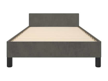 Cadre de lit avec tête de lit Gris foncé 80x200 cm Velours