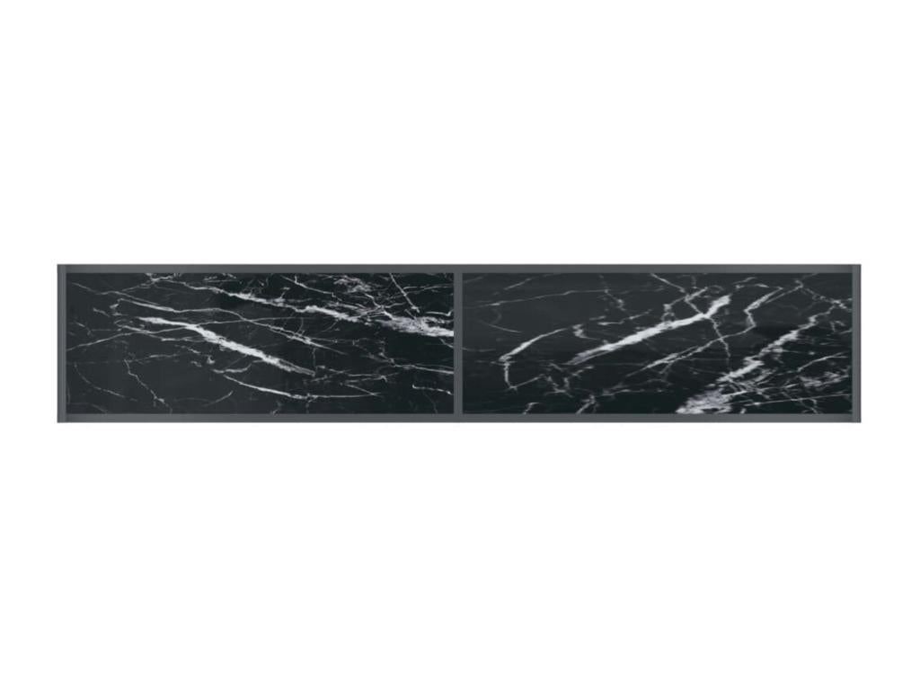 Table console Noir 180x35x75.5 cm Verre trempé